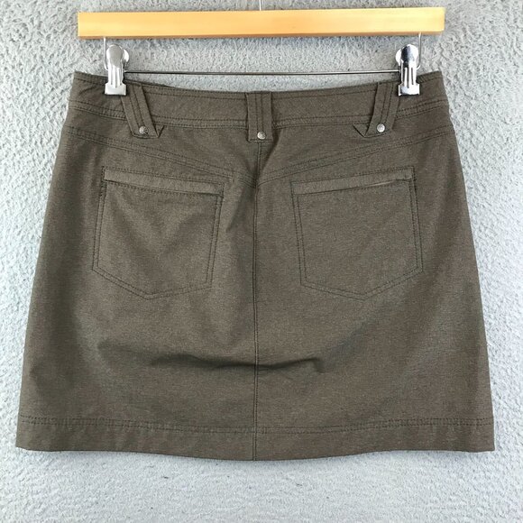 Athleta Take A Hike‎ Skirt Size 8 Brown Snap Side Detail Hiking Outdoor - Picture 2 of 11